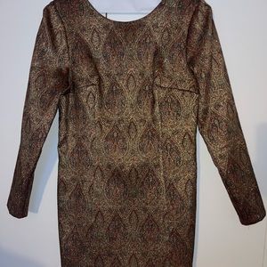 Express Long Sleeve Deep V Back Dress